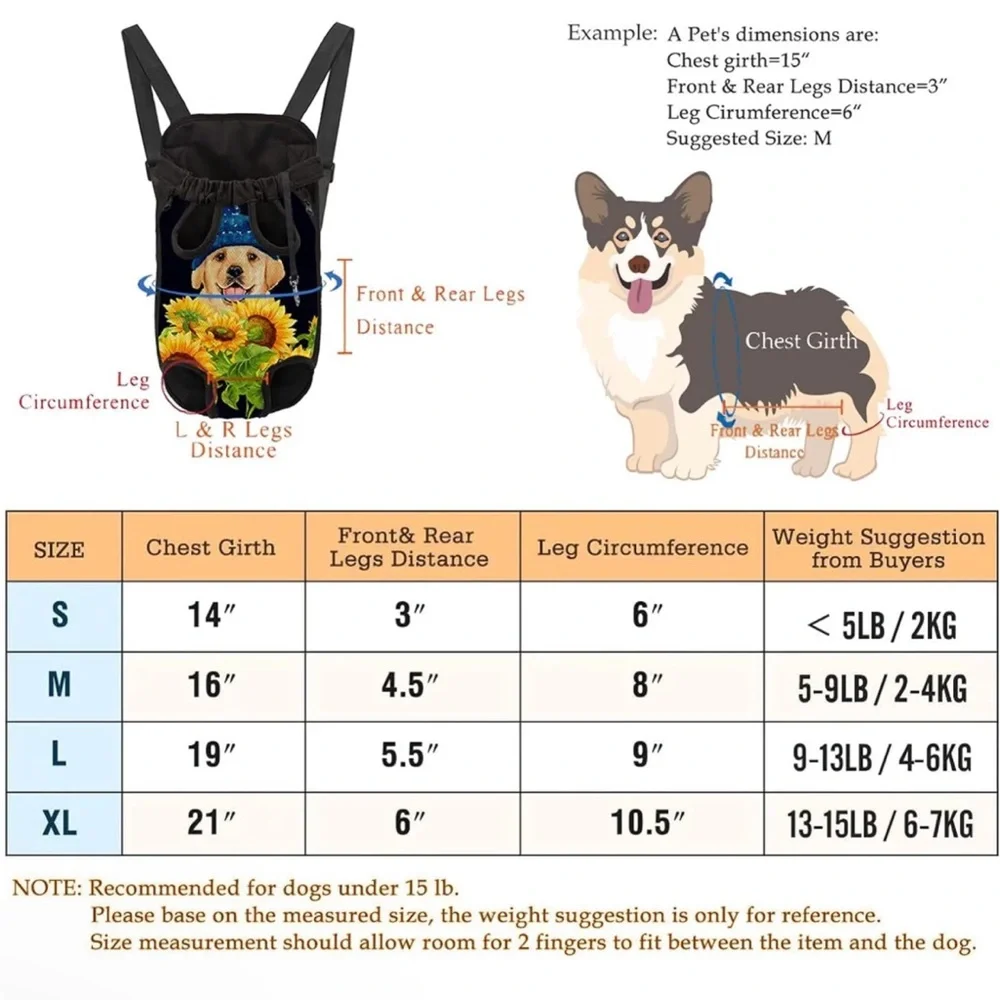 Medium Size Chest Holder Dog Sling Bag